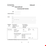 International Commercial Invoice Template Pdf for Country Genova Diagnostics example document template