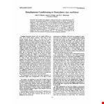 Simultaneous Conditioning Example - Group Conditioning Principles example document template