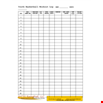 Printable Youth Basketball Workout Log - AVCSSBasketball example document template
