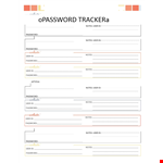Password List Template - Keep Track of Notes and Passwords | Password Tracker example document template