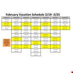 Team Vacation Schedule example document template