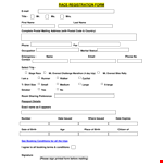 Printable Race Registration Form Template - Fast and Easy Registration | Postal example document template