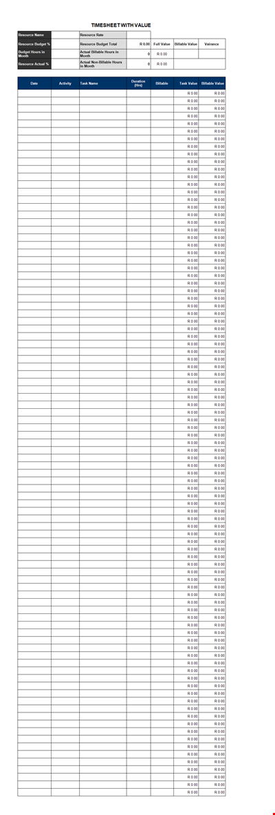 Track Your Resource Hours and Budget with Our Timesheet Template