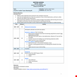 Team Leader Agenda Template example document template