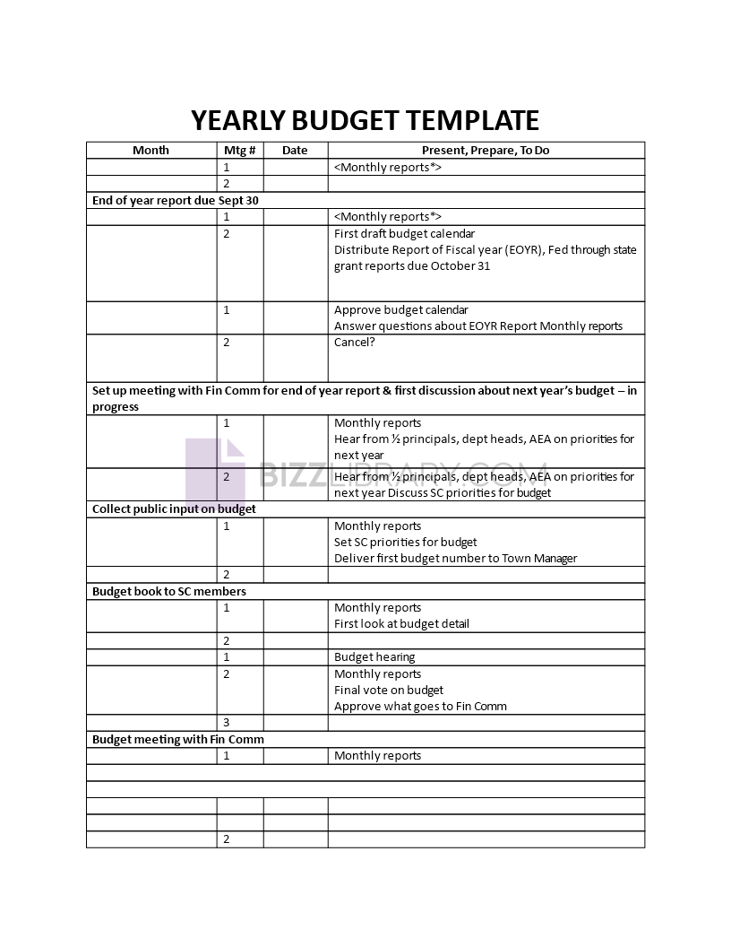yearly budget template Main Image yearly budget template