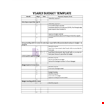 Yearly Budget Template example document template