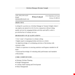 Manager Resume example document template