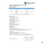 Weekly School Agenda example document template