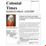 Colonial Newspaper Template example document template