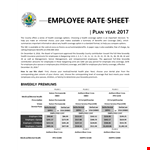Employee Rate Sheet Template example document template