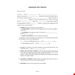 Promissory Note example document template