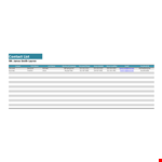 Easy-to-Use Contact List Template for Business and Personal Needs example document template