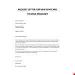Request letter for new ATM card example document template