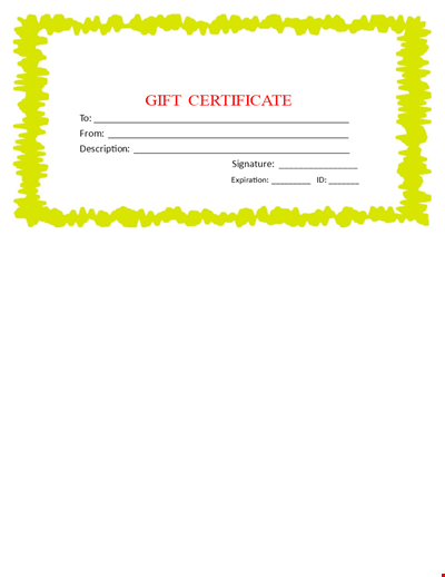 Gift Certificate Template
