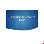 Expository Informative Essay example document template