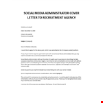 Social Media Administrator Cover letter  example document template