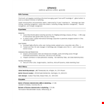 Career Change Resume example document template