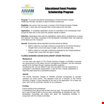 Educational Event Provider Scholarship Program - Scholarships for Florida Members | Sunshine example document template 