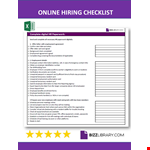 Online New Hire Checklist example document template