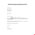 Resignation letter by email example document template