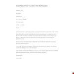 Thank You Letter To Ceo After Resignation example document template