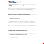 Reflective Self Evaluation Sample example document template