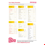 Printable New Baby Checklist example document template