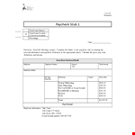 Customizable Pay Stub Template for Employees | Calculate Deductions - Julie example document template