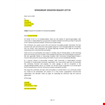 Sponsorship Donation Request Letter example document template