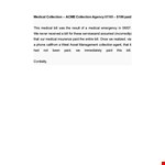Sample Letter of Explanation for Medical Collection example document template
