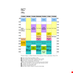 Elementary Class Schedule Template example document template