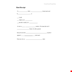 Get a Professional Rent Receipt to Track Your Payment example document template