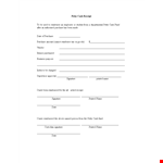 Petty Cash Receipt example document template