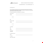 Loan Agreement Template for Borrower and Lender example document template