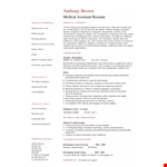 Printable Medical Assistant Resume Template - Personal Assistant | Dayjob Anthony example document template 