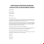 Operations Manager Advertising cover letter example document template