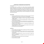 Advertising Manager Job Description example document template