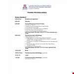 Training Program Agenda example document template