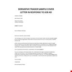 Derivative Trader application letter example document template