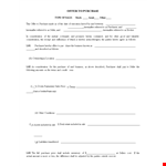 Offer To Purchase Letter - Creating an Effective Agreement for Seller and Purchaser example document template