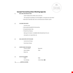 Parent Meeting Agenda Schedule Template for Successful Goal Setting and Collaboration with Parents example document template