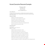 Nurse Executive Resume Sample example document template