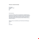 Thank You Email After Interview Template - Interviewer Thank You Note example document template 