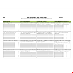 Personal Career Action Plan Example Free Download example document template