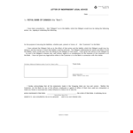 Independent Legal Advice Letter example document template