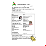 Christmas Party Budget Template example document template