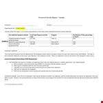 Employee Monthly Activity Report Template - Track Employee Activities & Federal Compliance example document template