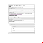 Optimized Test Case Template - Easy to Use | Your website example document template