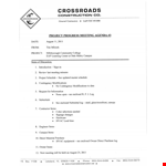 Project Progress Meeting Agenda example document template