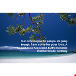 Sympathy Message Template: Express Your Condolences through Thoughtful Words example document template 